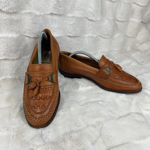 ?FELFI Leather Woven Buckle Tassel Slip On Loafers Preppy Dress Shoes Men’s 8 main image 11